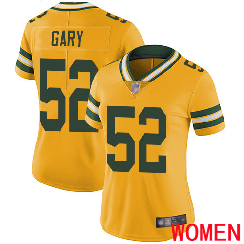 Green Bay Packers Limited Gold Women 52 Gary Rashan Jersey Nike NFL Rush Vapor Untouchable